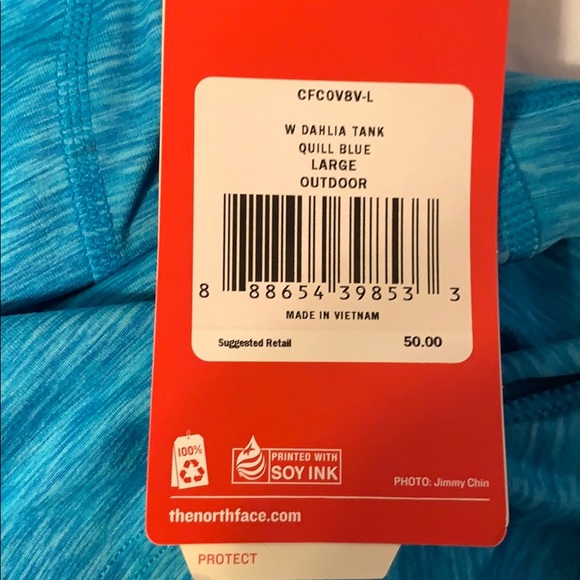 The North Face Dahlia Quill Blue Tank Top NWT - Picture 8 of 8